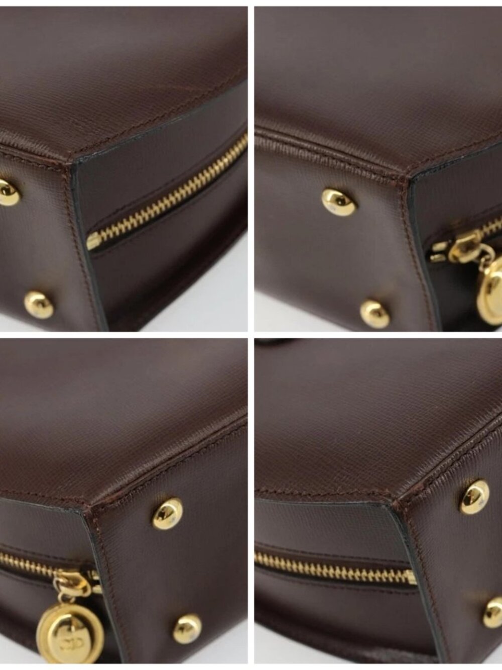 Christian Dior Hand Bag Leather Brown Gold Auth 185163 - Picture 16 of 16